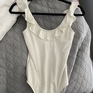 Scallop White Bodysuit